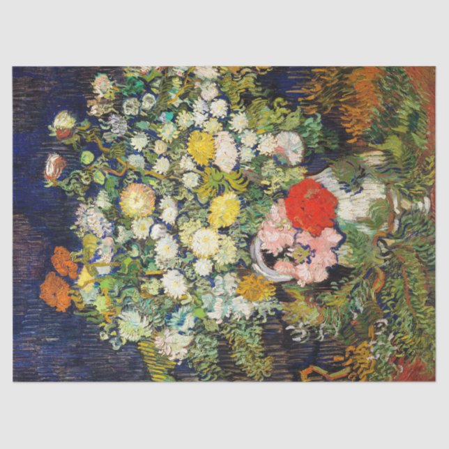 Bouquet von Blume in einer Vase von Vincent Van Go Seidenpapier (Vorderseite)