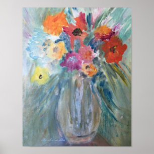 Bouquet von Blume in Glass Vase Poster