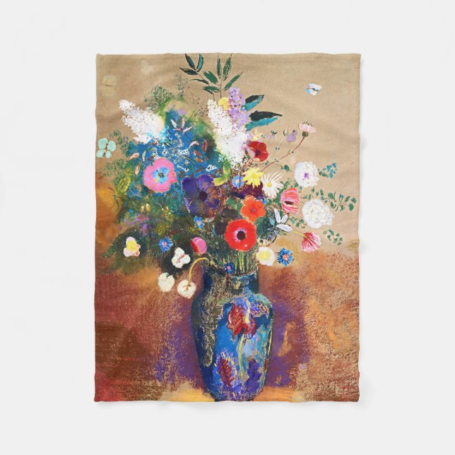 Bouquet von Blume von Odilon Redon Fleecedecke (Vorderseite)