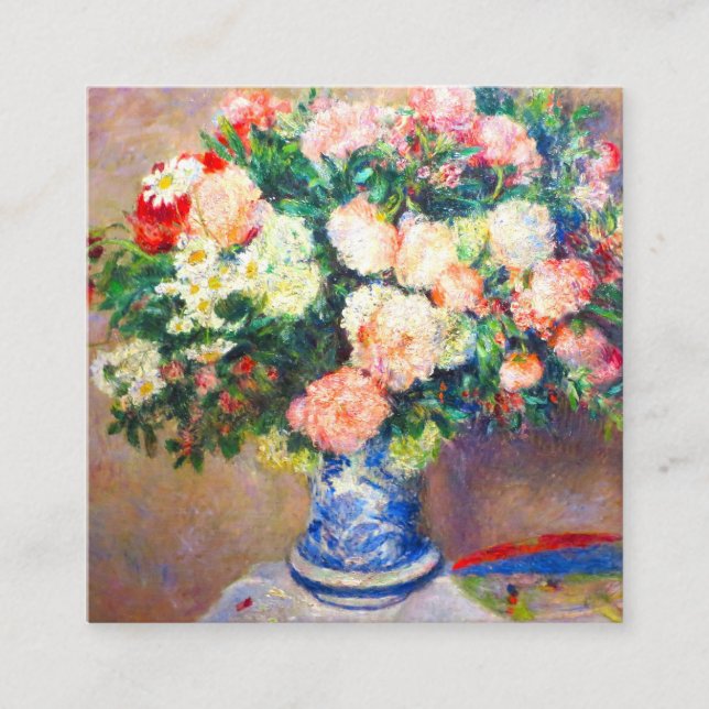 Bouquet von Chrysanthema und ein japanischer Fan Begleitkarte (Vorderseite)