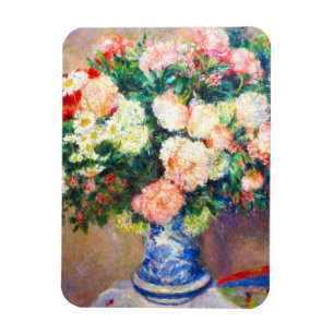 Bouquet von Chrysanthema und ein japanischer Fan Magnet