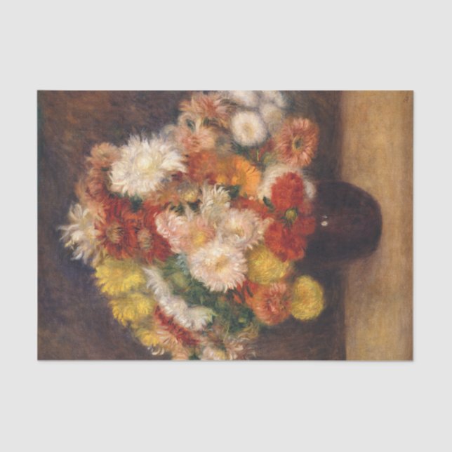 Bouquet von Chrysanthemums Renoir Seidenpapier (Vorderseite)
