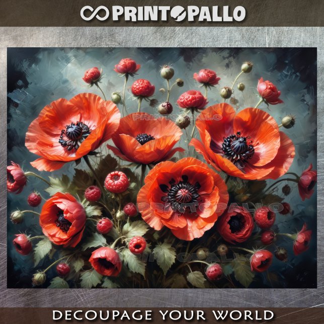 Bouquet von Pappi-Blume vor dunklem Hintergrund Seidenpapier (Von Creator hochgeladen)