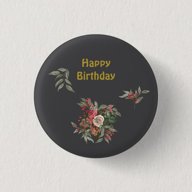 Bouquet von Rose All-over-Print-Schürze Button (Vorderseite)