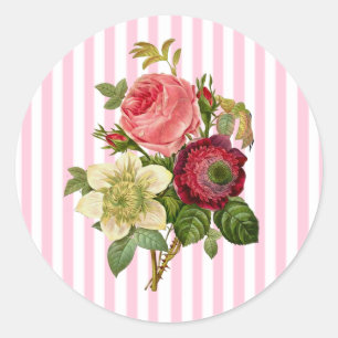 Bouquet von Rose Shabby Blumenschmuck Runder Aufkleber
