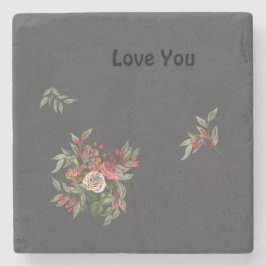 Bouquet von Rose Stone Untersetzer