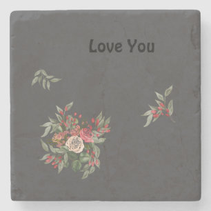 Bouquet von Rose Stone Untersetzer