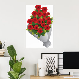 Bouquet von Rote Rosen Poster