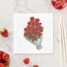 Bouquet von Rote Rosen Serviette