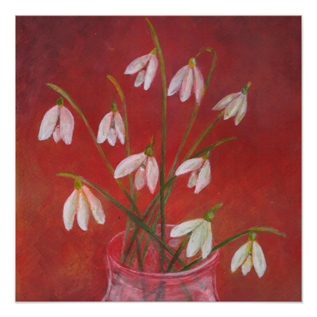 Bouquet von Snowdrops Poster (Vorderseite)