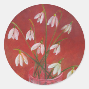 Bouquet von Snowdrops Runder Aufkleber
