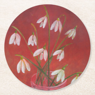 Bouquet von Snowdrops Runder Pappuntersetzer