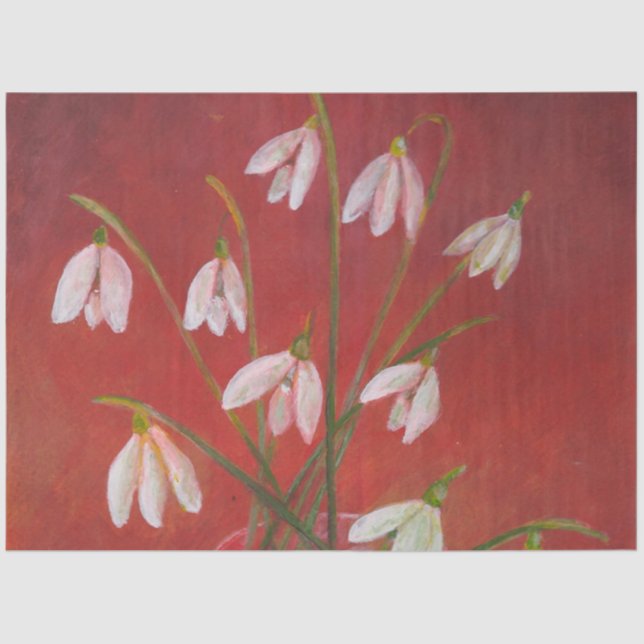 Bouquet von Snowdrops Seidenpapier (Vorderseite)