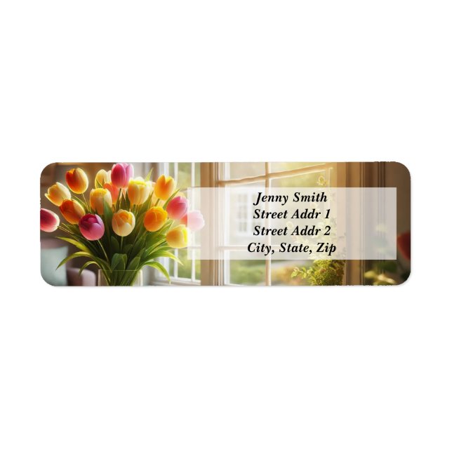 Bouquet von Tulips durch das Fenster (Vorne)