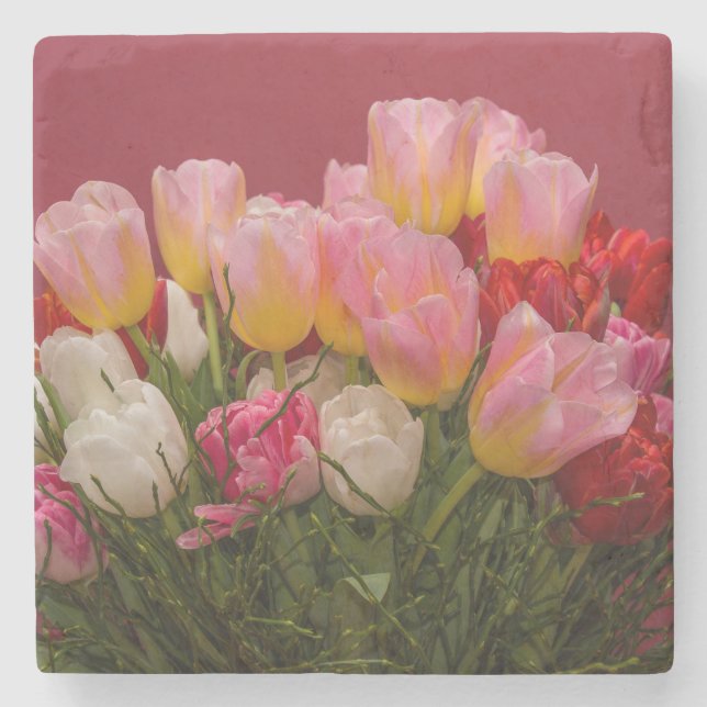 Bouquet von Tulips Steinuntersetzer (Vorderseite)