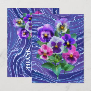 Bouquet von Violets Pansy Blume DANKE Postkarte