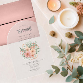 Bouquet Wedding Blush ID654 Acryleinladungen