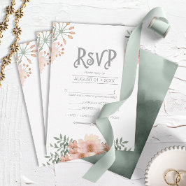 Bouquet Wedding Blush ID654 RSVP Karte