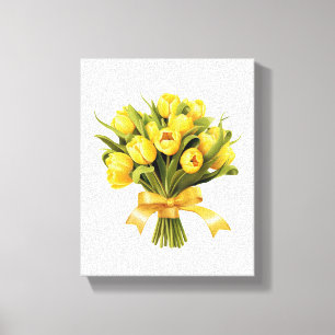 Bouquet Yellow Tulips Blume Leinwanddruck