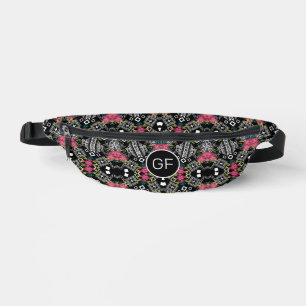 Bouquets aus rosa Blume Blume auf geometrisch Bauchtasche