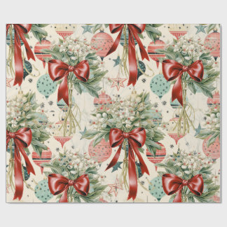 Bouquets & Baubles Retro-Weihnachtspapier Geschenkpapier