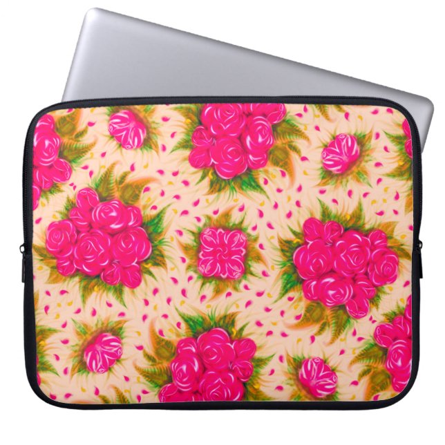 Bouquets mit lila Rose auf hellrosa Untergründen Laptopschutzhülle (Vorderseite)