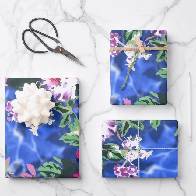 Bouquets mit Rose Geschenkpapier Set (Vorderseite)