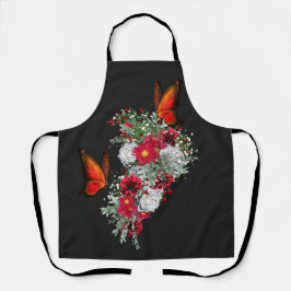 Bouquets mit weißem Rosen und Burgund Schürze