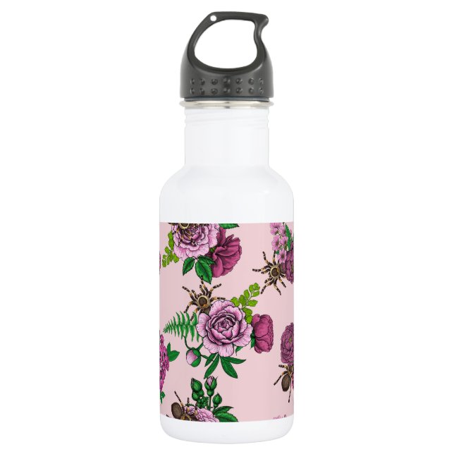 Bouquets und Tarantula Edelstahlflasche (Vorderseite)