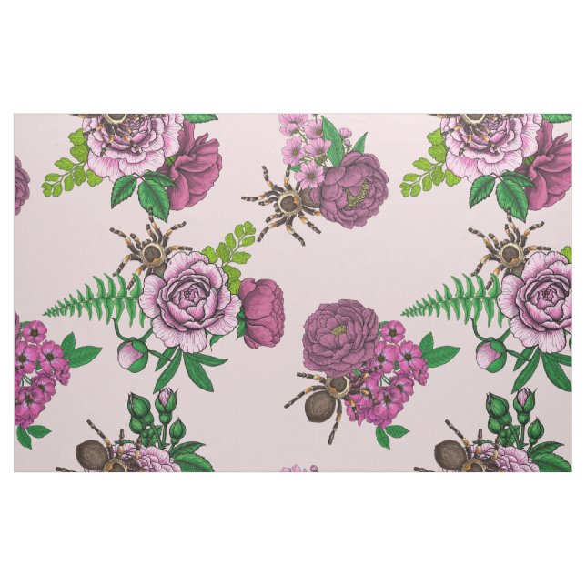 Bouquets und Tarantula Stoff (Fat Quarter (45,7 x 55,9 cm))