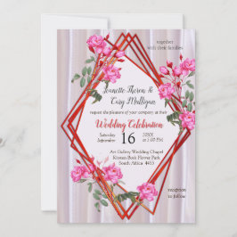 Bouquets von mehrfarbigen Rose auf Seidentexturen Einladung