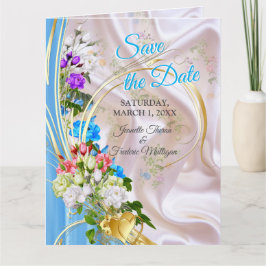 Bouquets von mehrfarbigen Rose auf Seidentexturen Karte