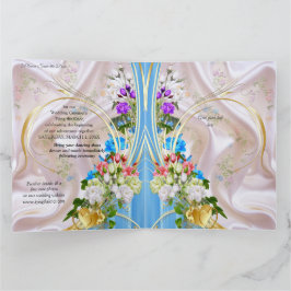 Bouquets von mehrfarbigen Rose auf Seidentexturen Karte