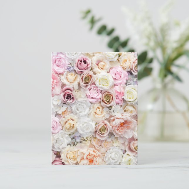 Bouquets von Rose 1 Feiertagspostkarte (Stehend Vorderseite)