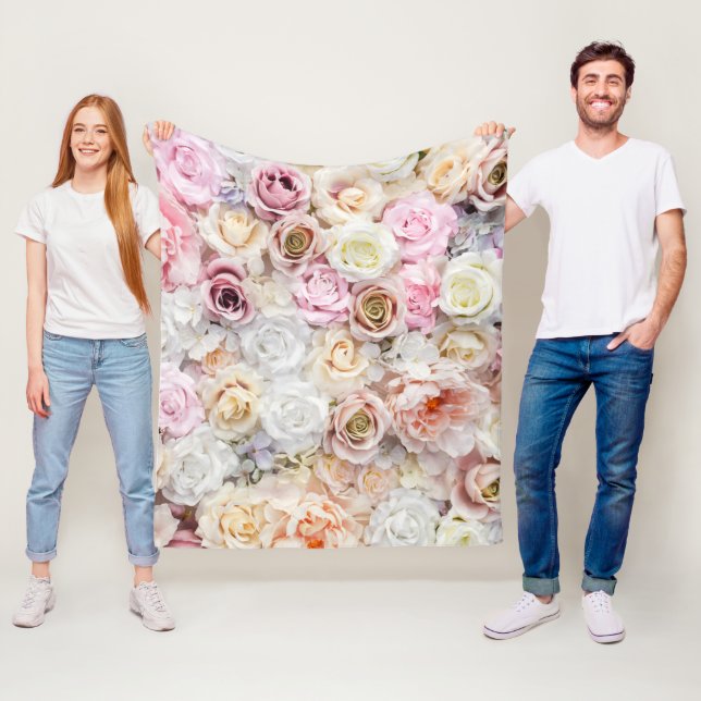 Bouquets von Rose 1 Fleecedecke (Beispiel)