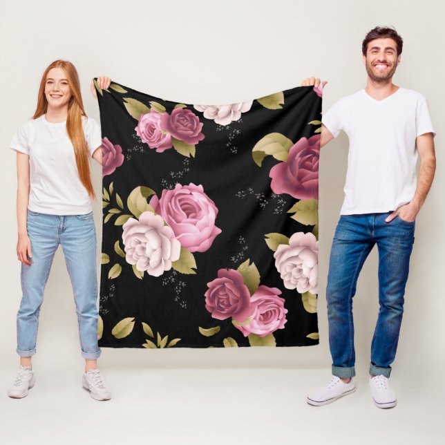 Bouquets von Rose 3 Fleecedecke (Beispiel)