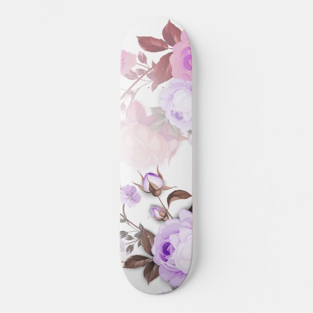 Bouquets von Rose 5 Skateboard (Vorderseite)