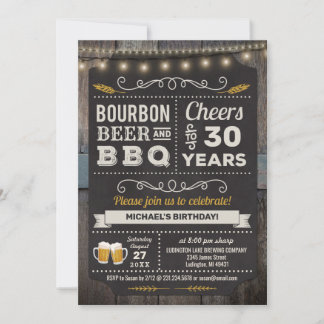 Bourbon Beer und GRILLEN 30. Geburtstag Einladung