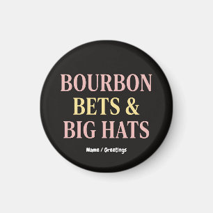 Bourbon Bets & Big Hats Retro Social Club Pferd Magnet