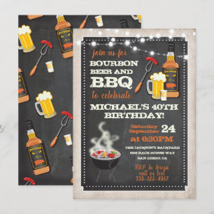 Bourbon-Bier-&-BBQ-Party-Einladungen Einladung