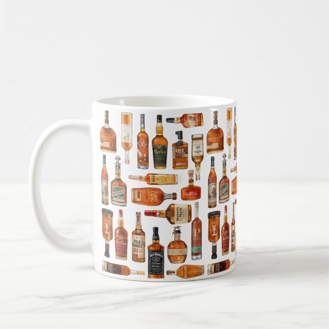 Bourbon Bottle Watercolor Mug Kaffeetasse (Links)