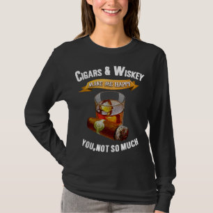 Bourbon Cigar Lover Cigars Raucher Whiskey Drink T-Shirt