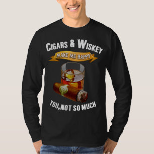 Bourbon Cigar Lover Cigars Raucher Whiskey Drink T-Shirt