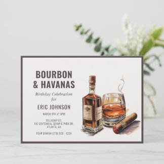 Bourbon & Cigars Geburtstagsbachelor Einladung