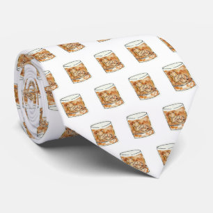 Bourbon, Cocktail, südlich, Aquarell Krawatte