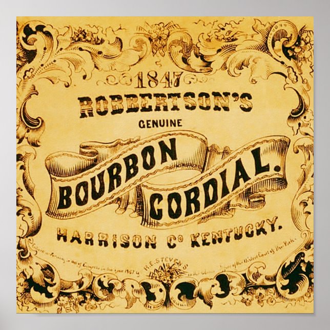Bourbon Cordial ~ Vintage Werbung. Poster (Vorne)