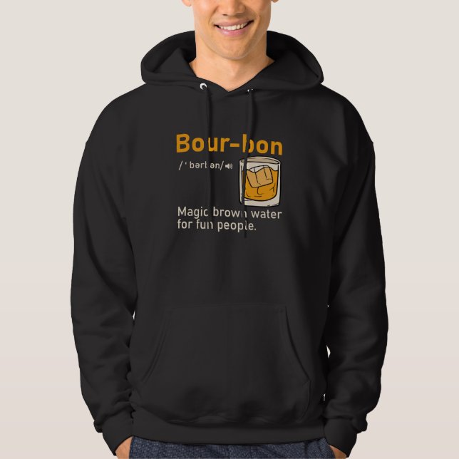 Bourbon Definition Magic Brown Water  Whisky  Men Hoodie (Vorderseite)