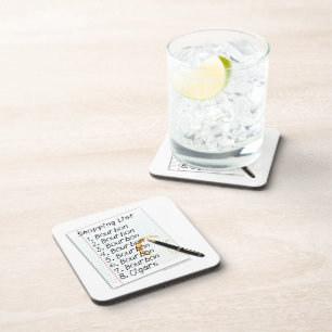 BOURBON-EINKAUFSLISTE COCKTAIL HUMOR GETRÄNKEUNTERSETZER