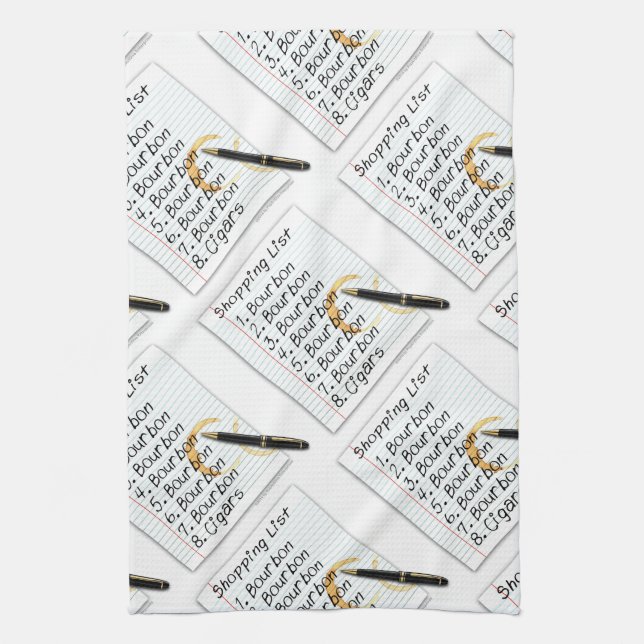 BOURBON-EINKAUFSlisten-COCKTAIL-SPASS Küchentuch (Vertikal)