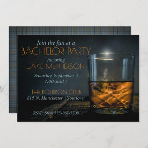 Bourbon Gentleman Kariert Bachelor Einladung